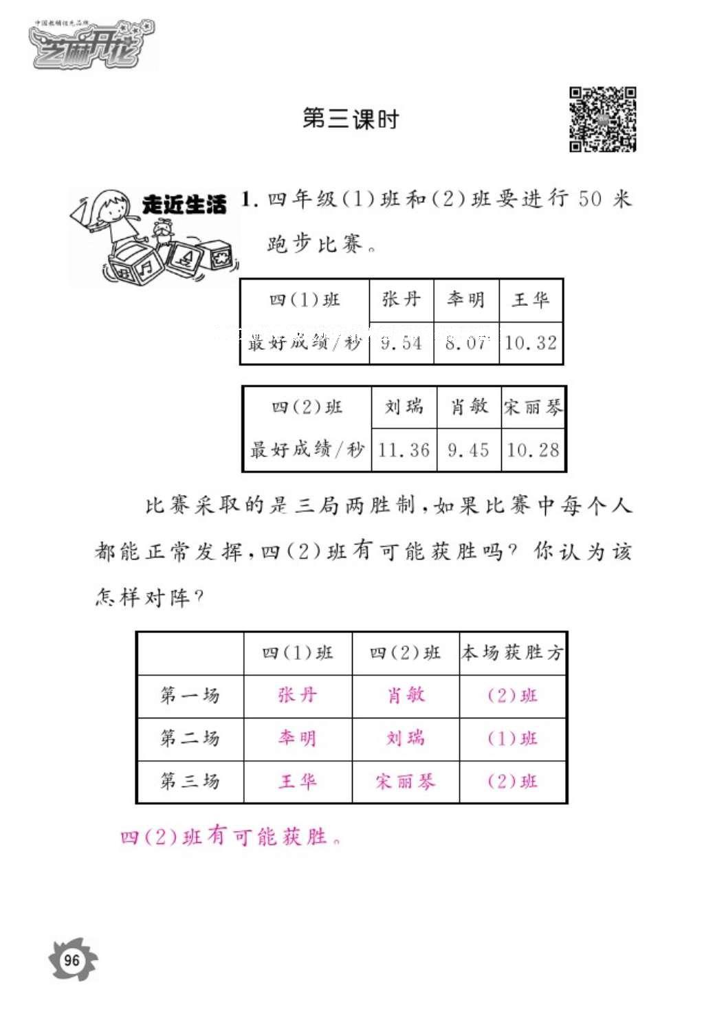 2016年語文作業(yè)本五年級上冊人教版江西教育出版社 參考答案第98頁