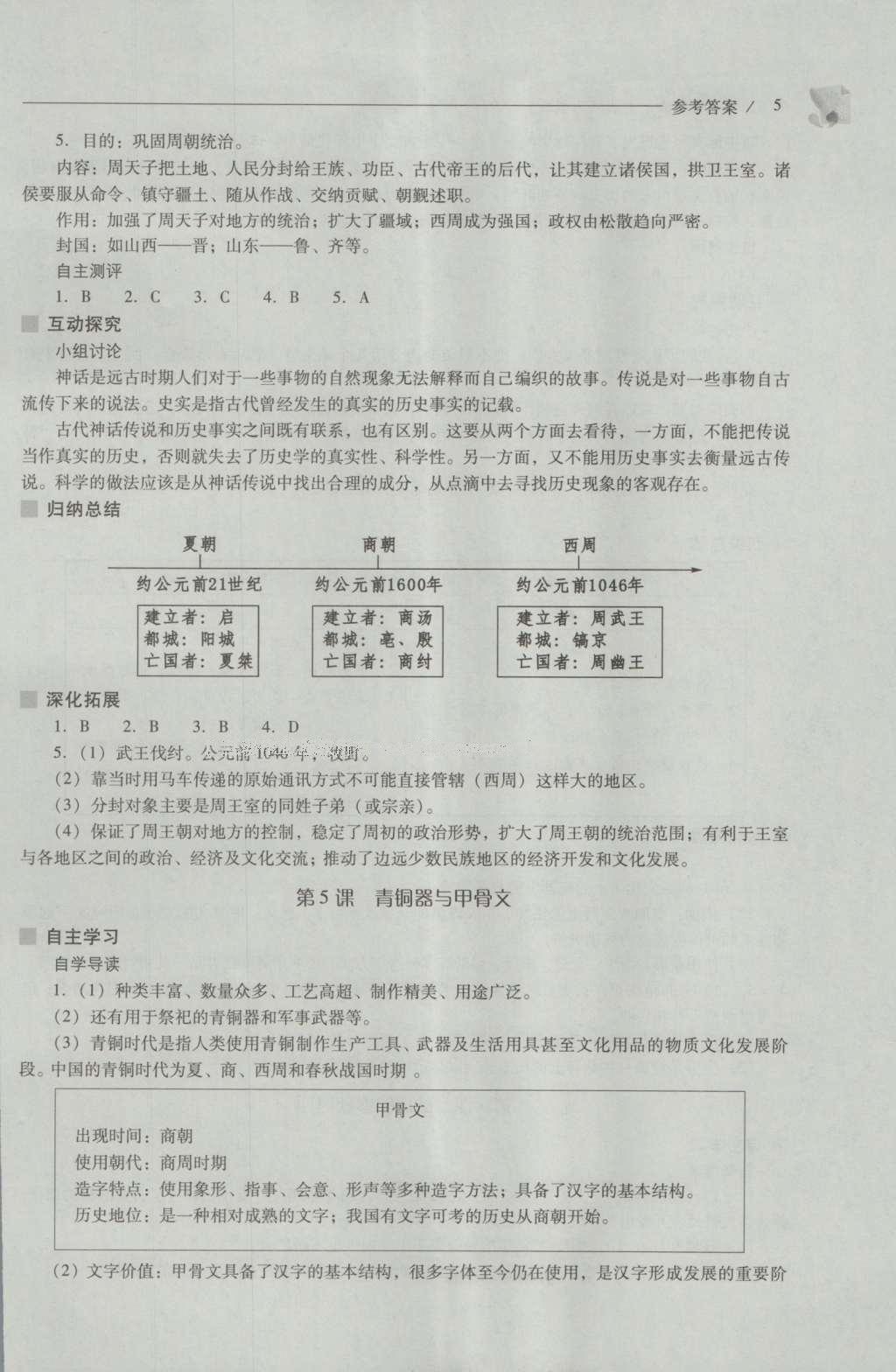 2016年新課程問(wèn)題解決導(dǎo)學(xué)方案七年級(jí)中國(guó)歷史上冊(cè)人教版 參考答案第5頁(yè)