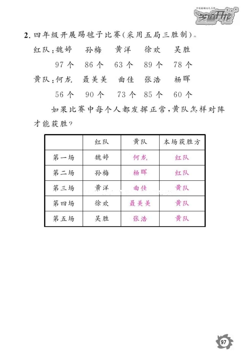 2016年語文作業(yè)本五年級(jí)上冊(cè)人教版江西教育出版社 參考答案第99頁