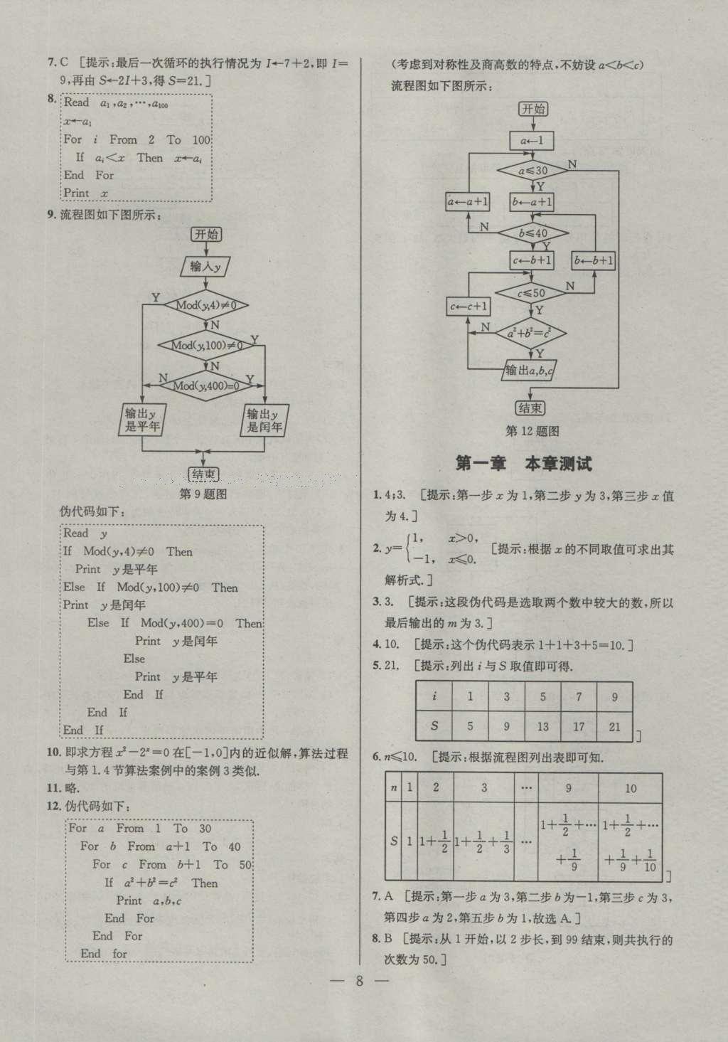 課本蘇教版高中數(shù)學(xué)必修3 參考答案第8頁(yè)