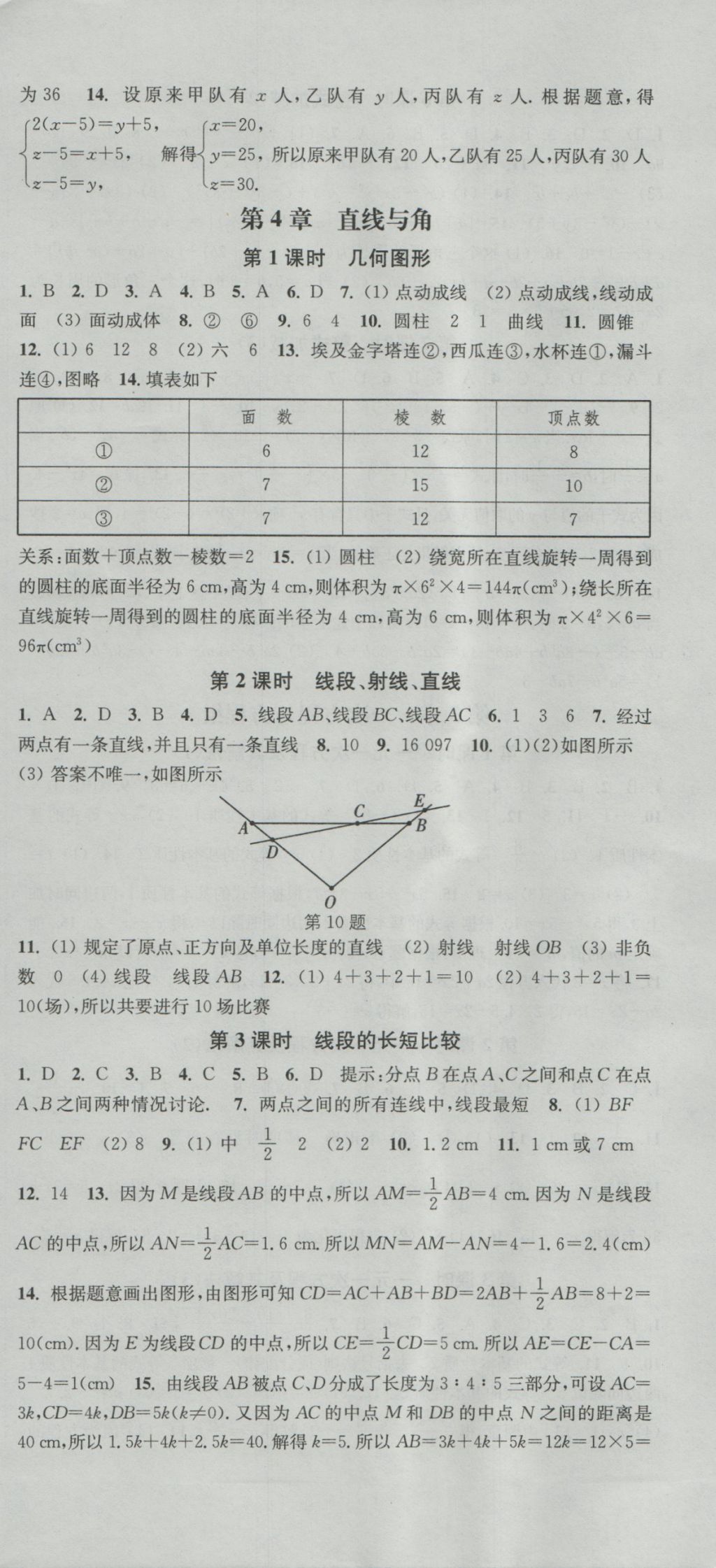 2016年通城學典活頁檢測七年級數(shù)學上冊滬科版 參考答案第12頁