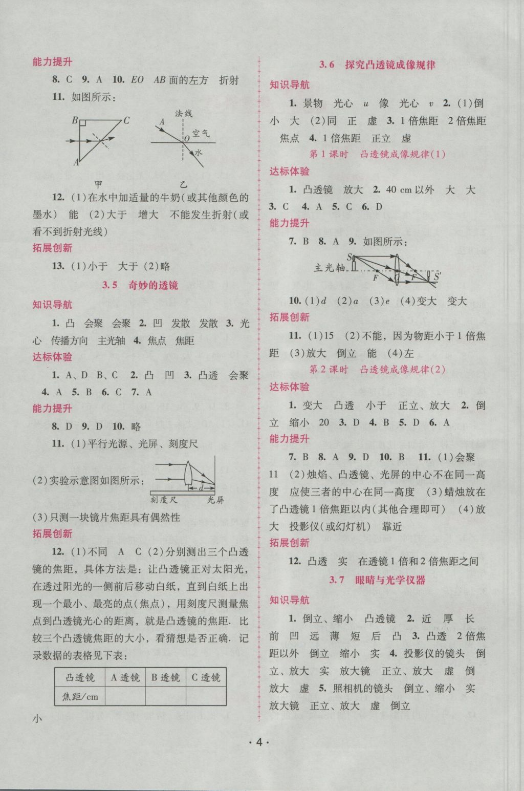 2016年自主與互動(dòng)學(xué)習(xí)新課程學(xué)習(xí)輔導(dǎo)八年級(jí)物理上冊(cè)粵教版 參考答案第4頁(yè)