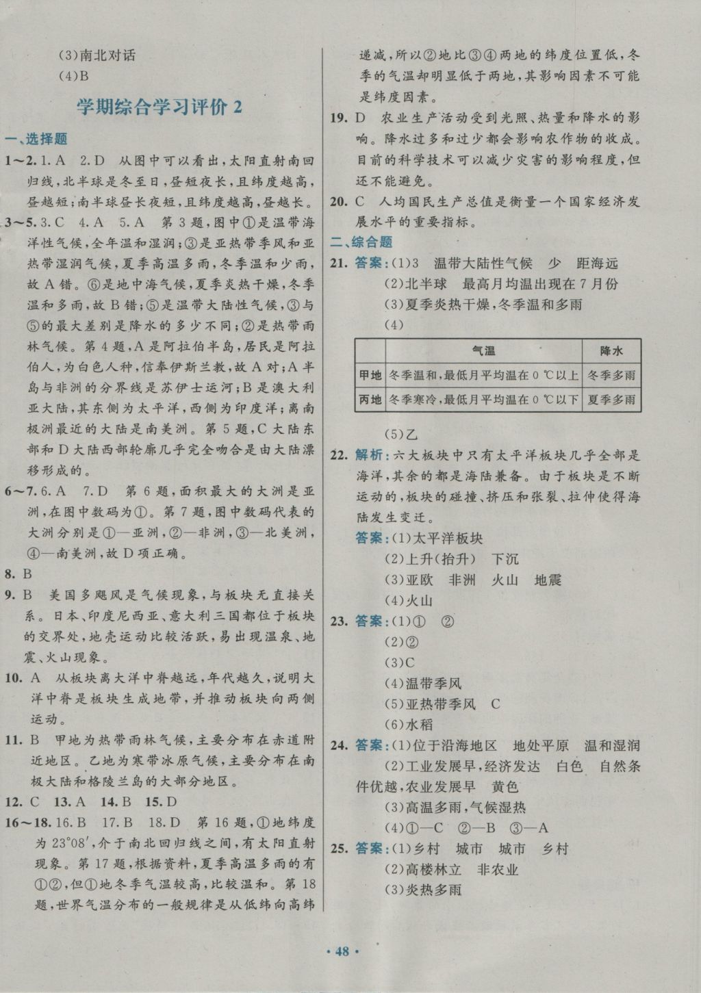 2016年南方新課堂金牌學(xué)案八年級地理上冊中圖版 參考答案第24頁