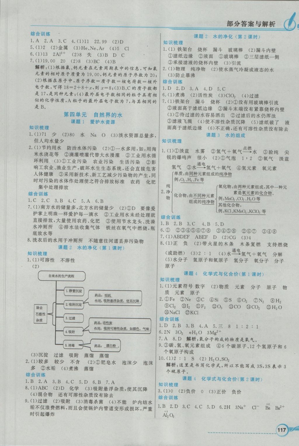 2016年同步导学与优化训练九年级化学上册人教版 参考答案第5页