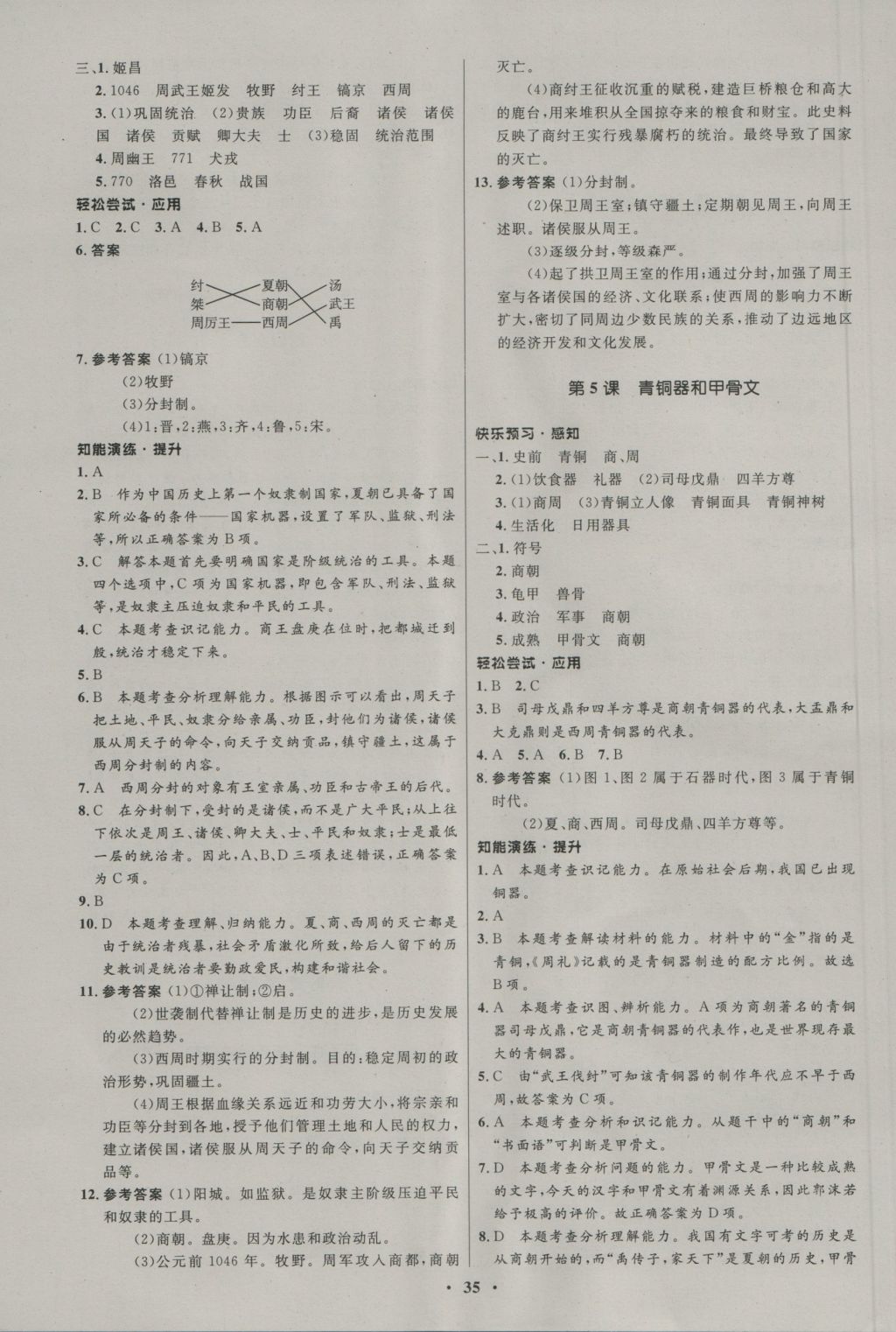 2016年初中同步测控优化设计七年级历史上册中图版 参考答案第3页