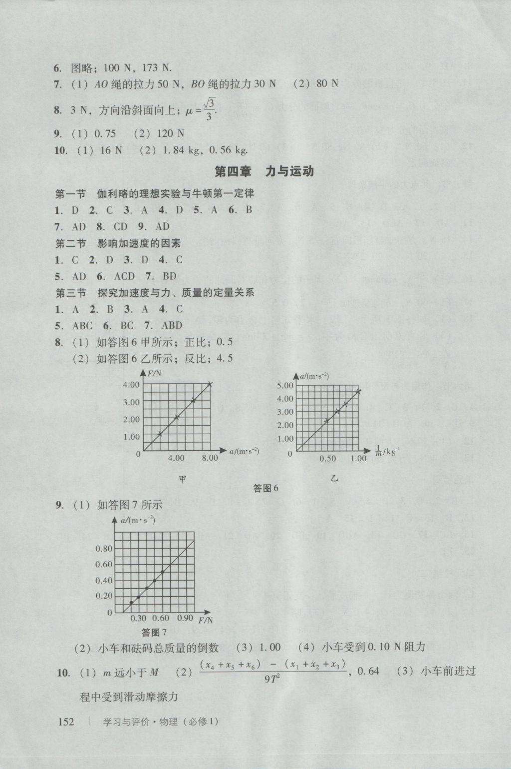 學(xué)習(xí)與評(píng)價(jià)物理必修1粵教版 參考答案第6頁(yè)