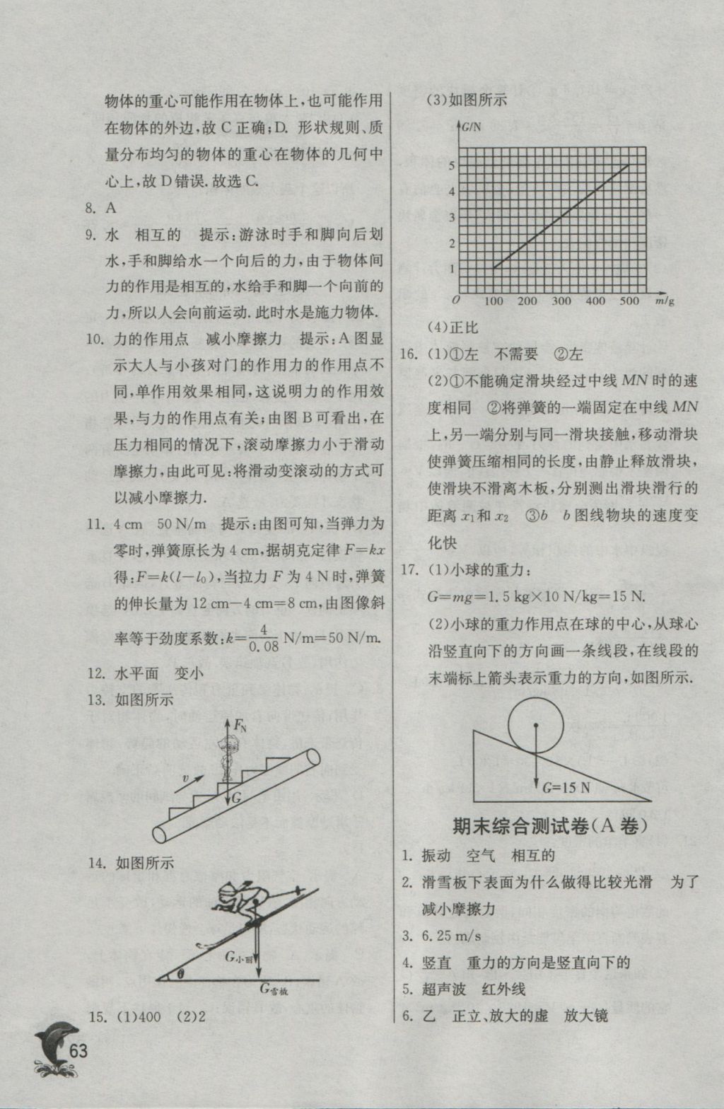 2016年实验班提优训练八年级物理上册沪科版 参考答案第63页