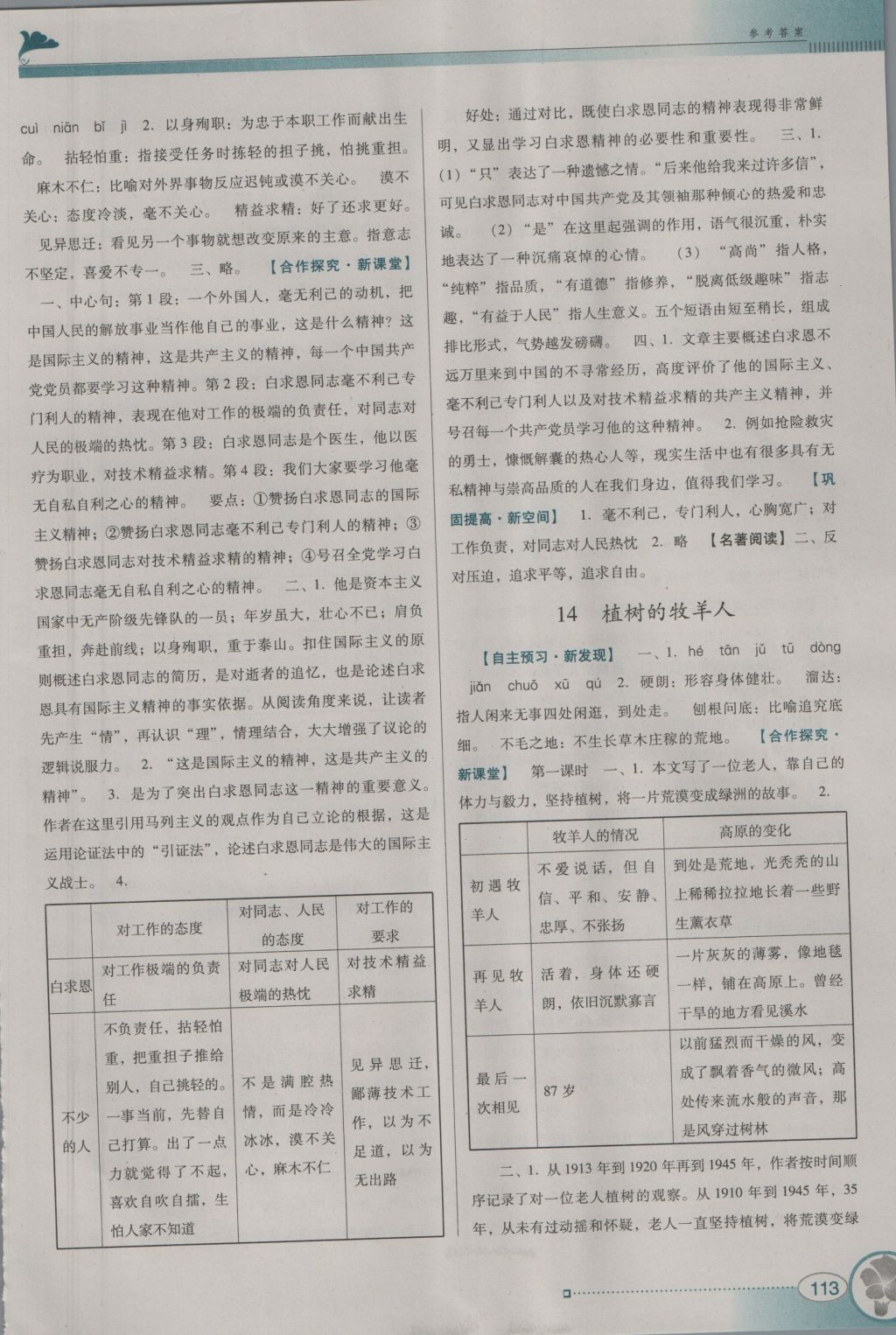 2016年南方新課堂金牌學(xué)案七年級語文上冊人教版 參考答案第9頁