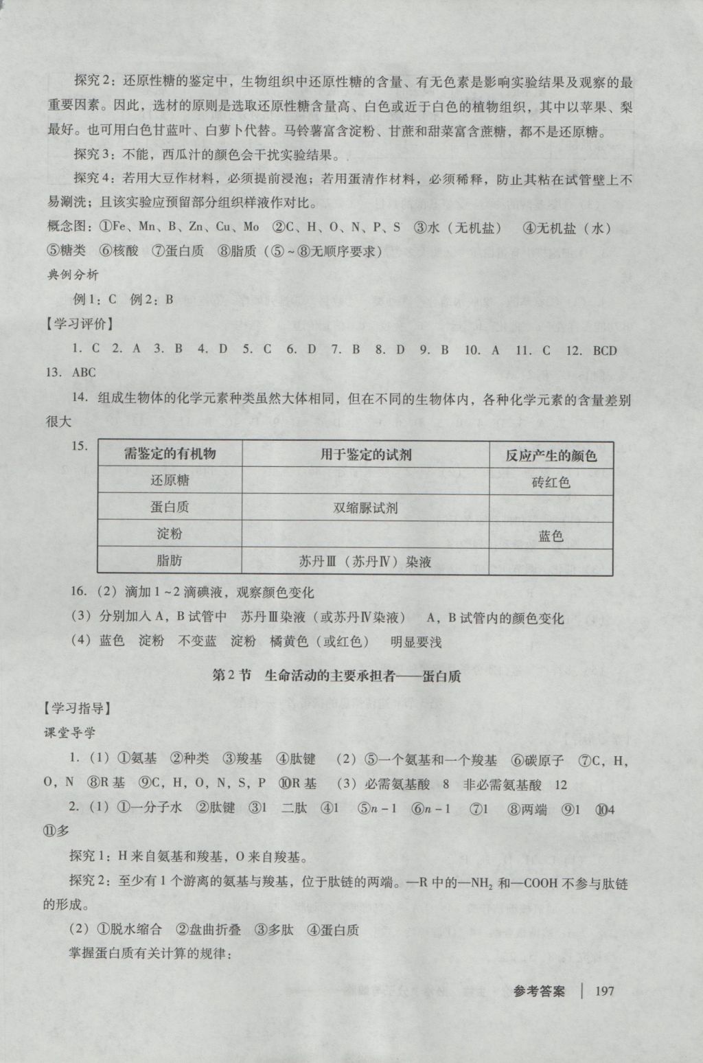 學(xué)習(xí)與評價生物必修1人教版 參考答案第3頁