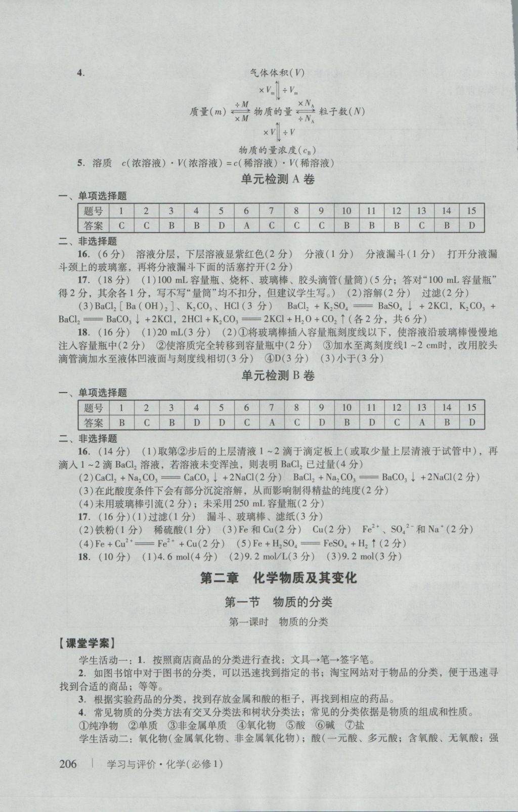 學(xué)習(xí)與評(píng)價(jià)化學(xué)必修1人教版 參考答案第8頁(yè)