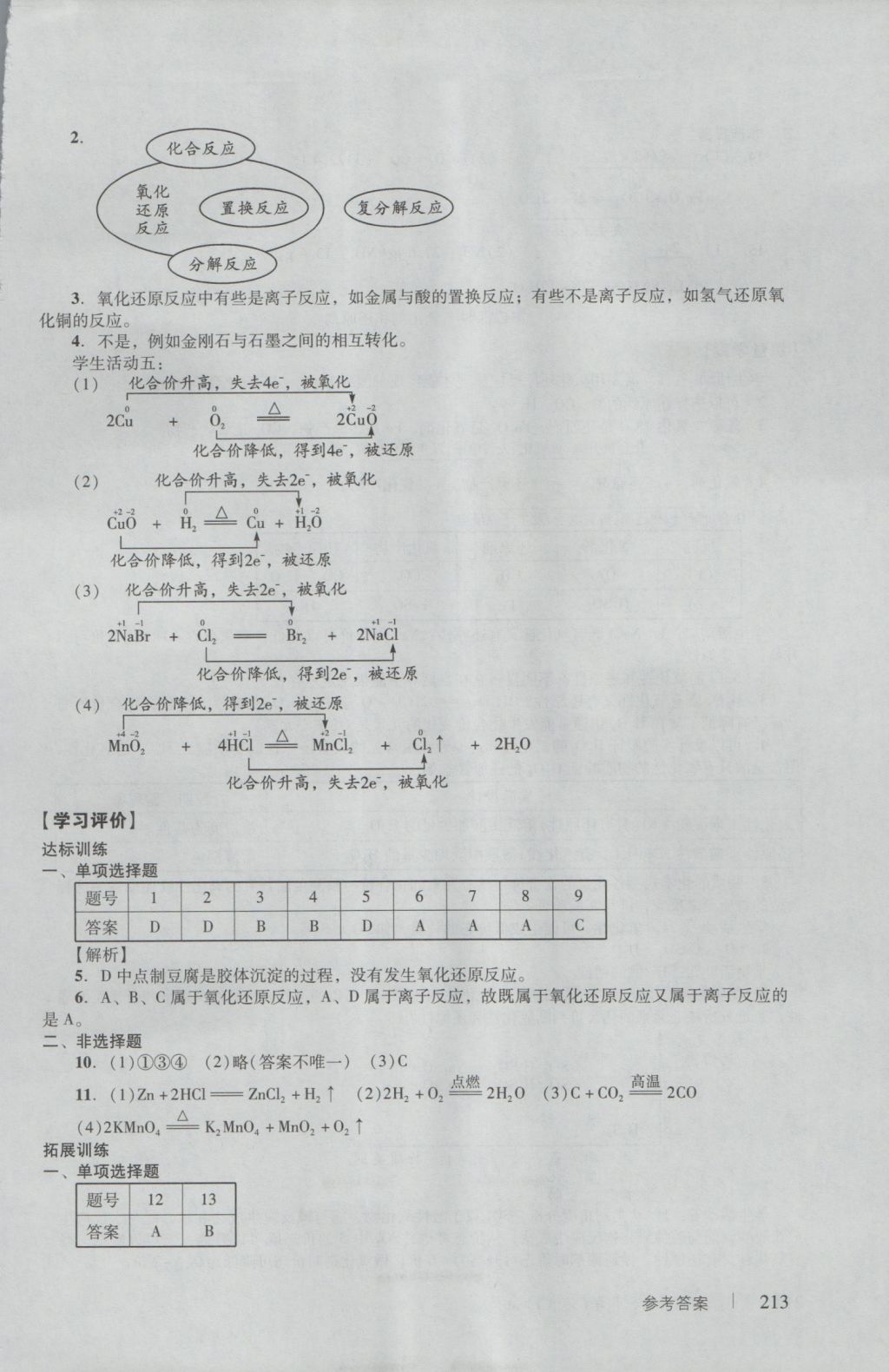 學(xué)習(xí)與評價化學(xué)必修1人教版 參考答案第15頁