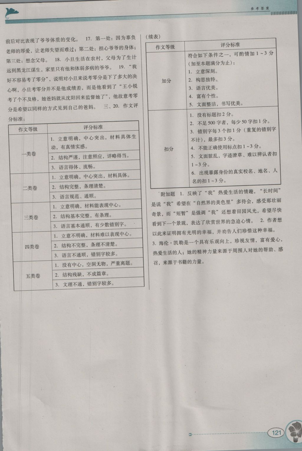 2016年南方新課堂金牌學(xué)案七年級語文上冊人教版 參考答案第17頁