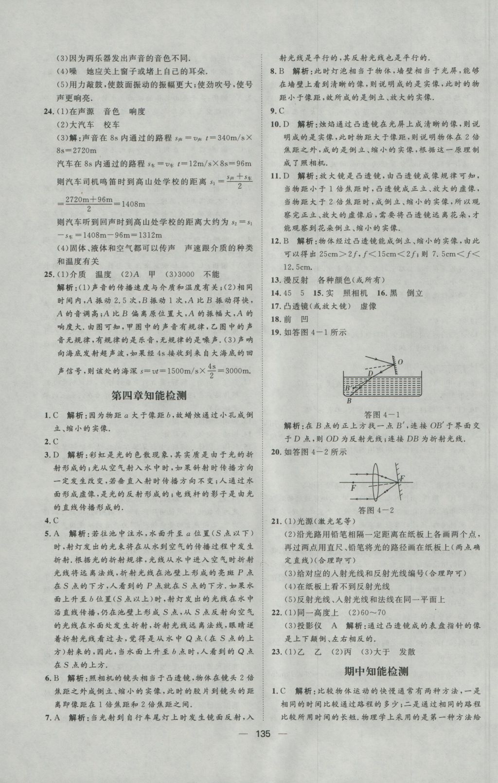 2016年練出好成績八年級物理上冊滬科版 參考答案第19頁