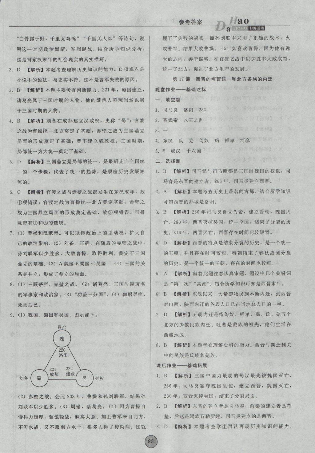 2016年勝券在握打好基礎(chǔ)金牌作業(yè)本七年級(jí)歷史上冊(cè)人教版 參考答案第15頁(yè)