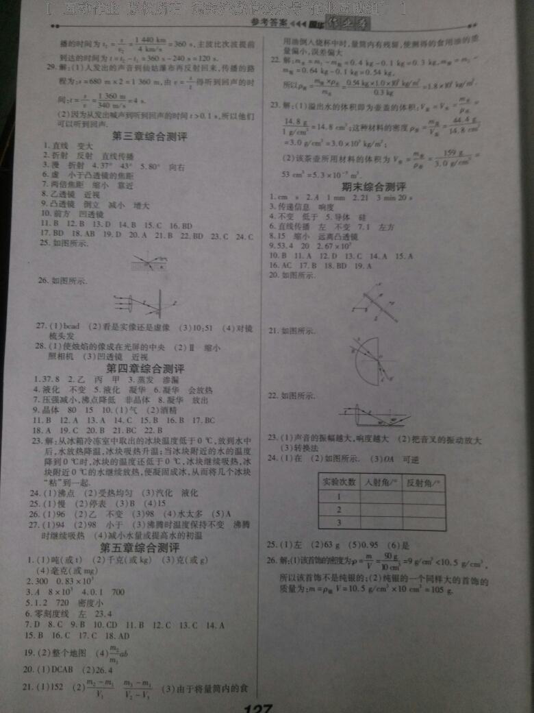 2015年國華作業(yè)本八年級物理上冊人教版 第14頁