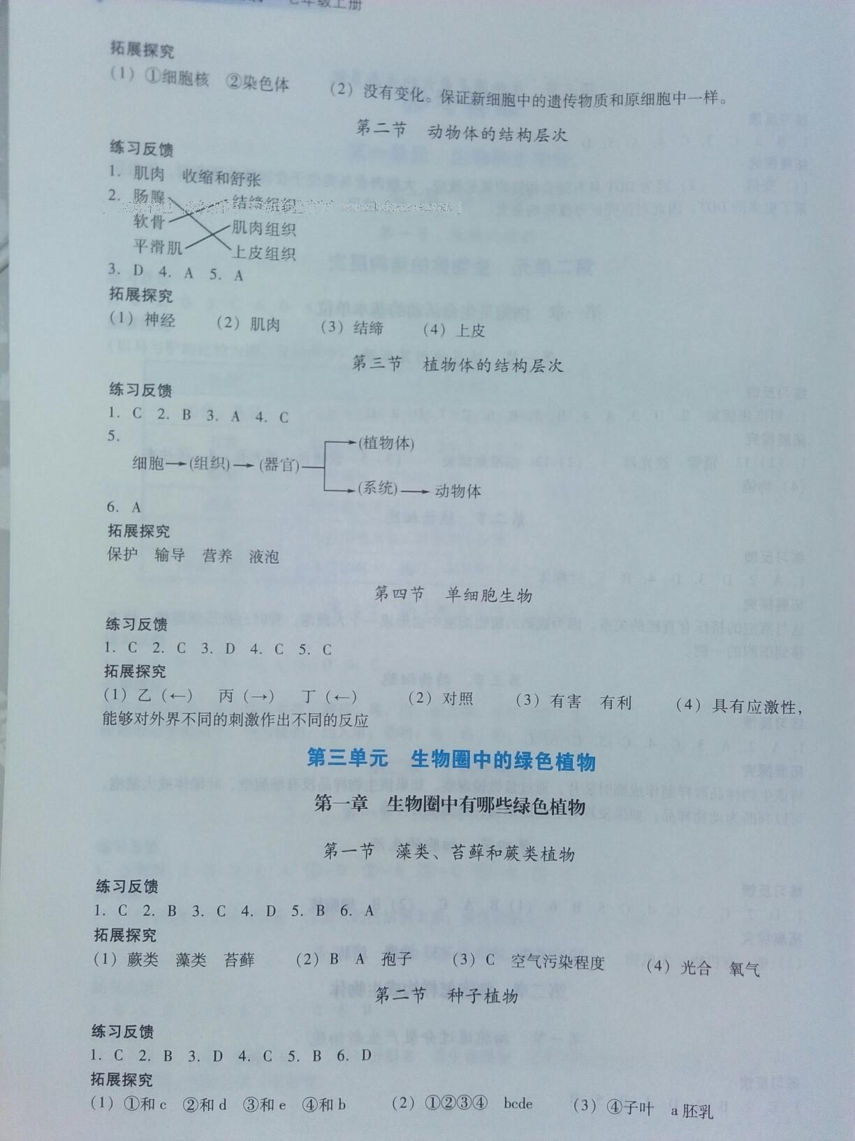 2016年阳光学业评价七年级生物上册人教版 第9页