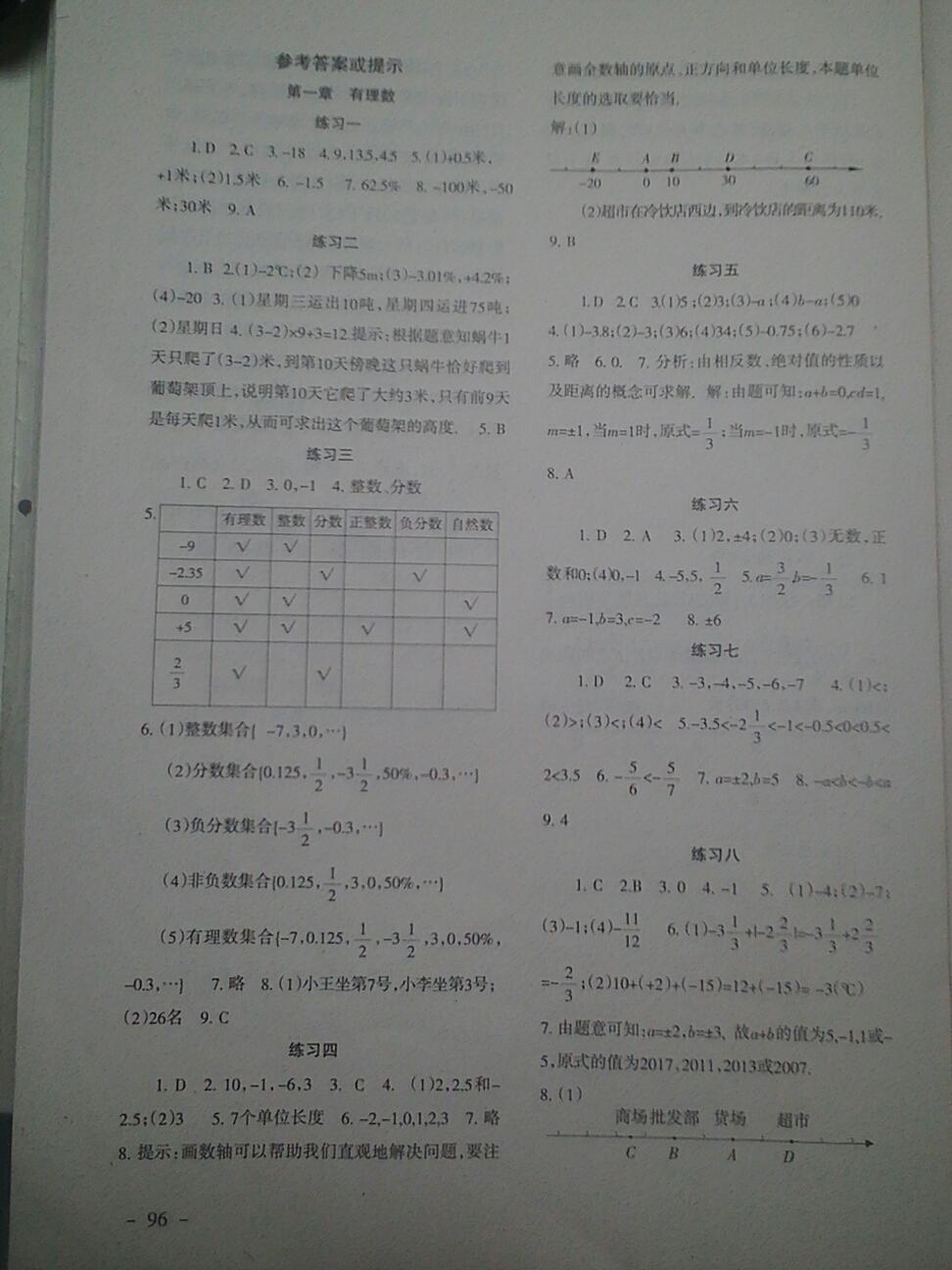 2016年配套綜合練習七年級數(shù)學上冊人教版 第1頁