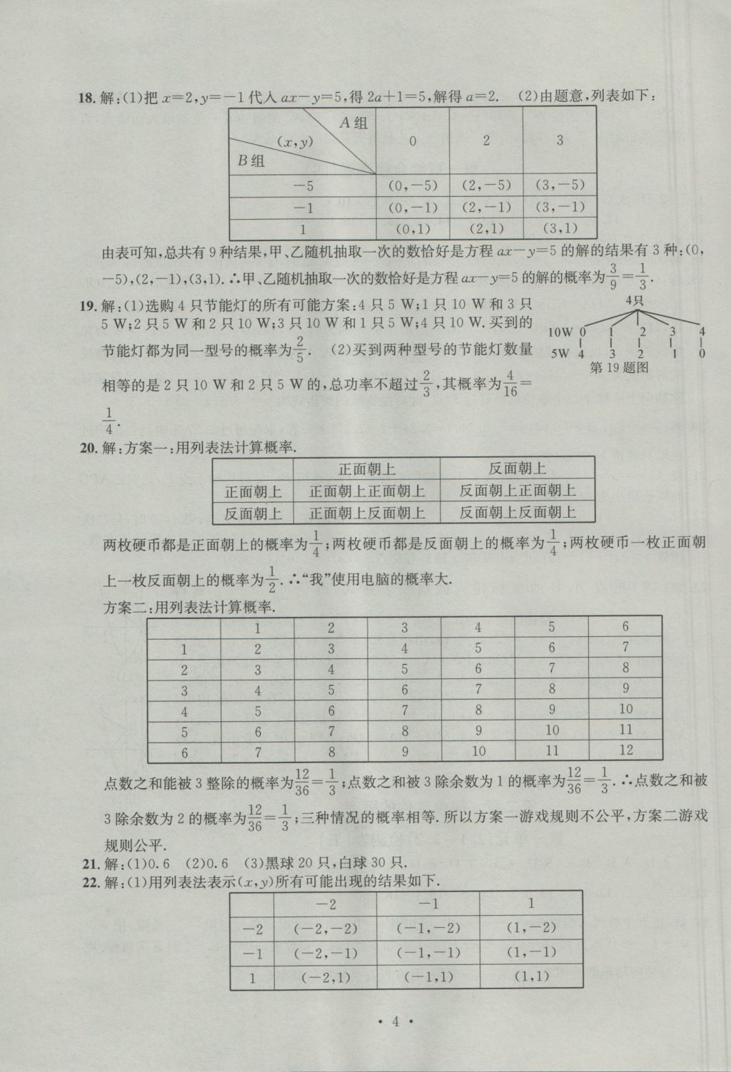 2016年習(xí)題E百檢測卷九年級數(shù)學(xué)全一冊浙教版 參考答案第4頁