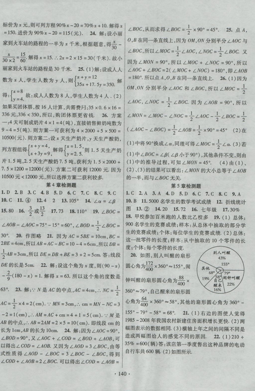 2016年暢優(yōu)新課堂七年級(jí)數(shù)學(xué)上冊(cè)滬科版 參考答案第15頁(yè)