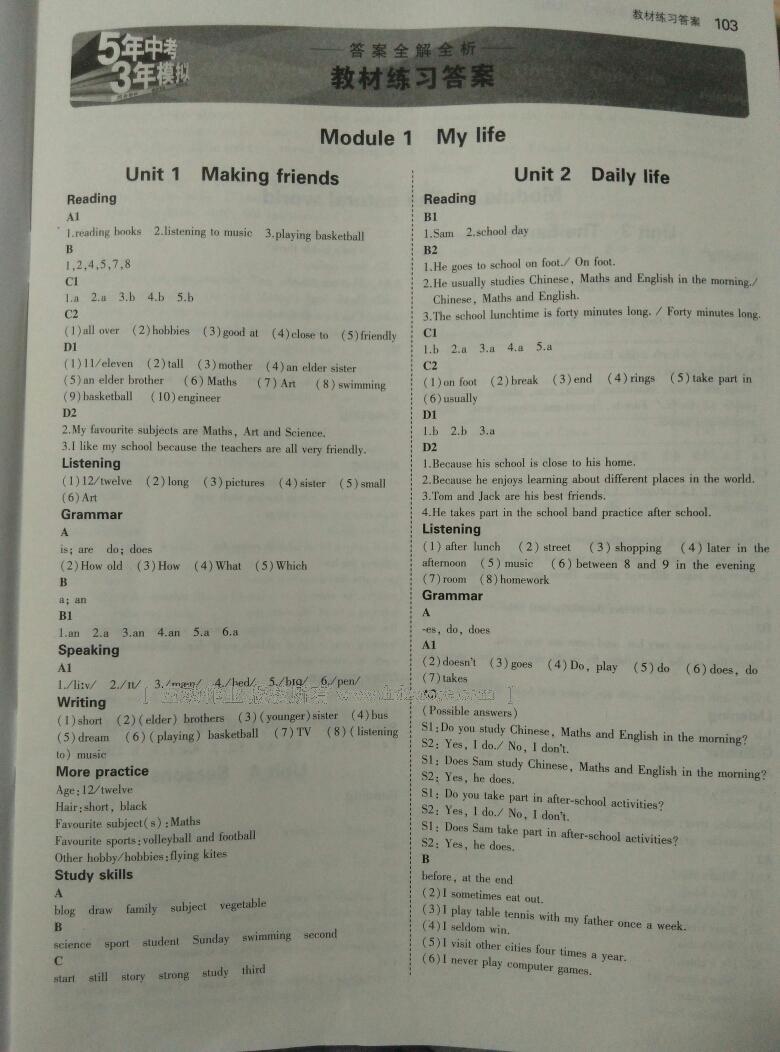 課本滬教版七年級(jí)英語(yǔ)上冊(cè) 第1頁(yè)