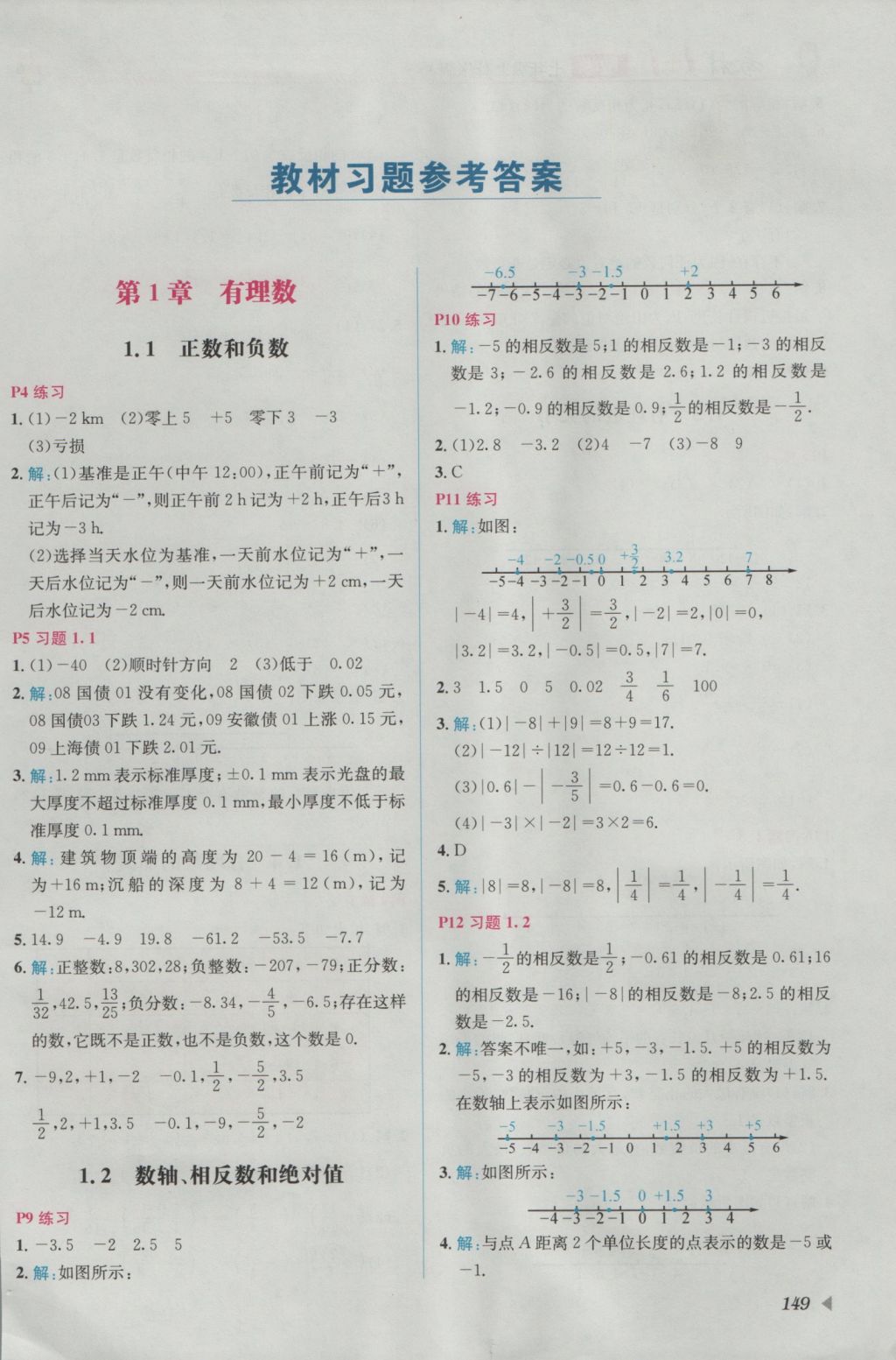 2016年教材1加1七年級(jí)數(shù)學(xué)上冊(cè)滬科版 參考答案第21頁(yè)