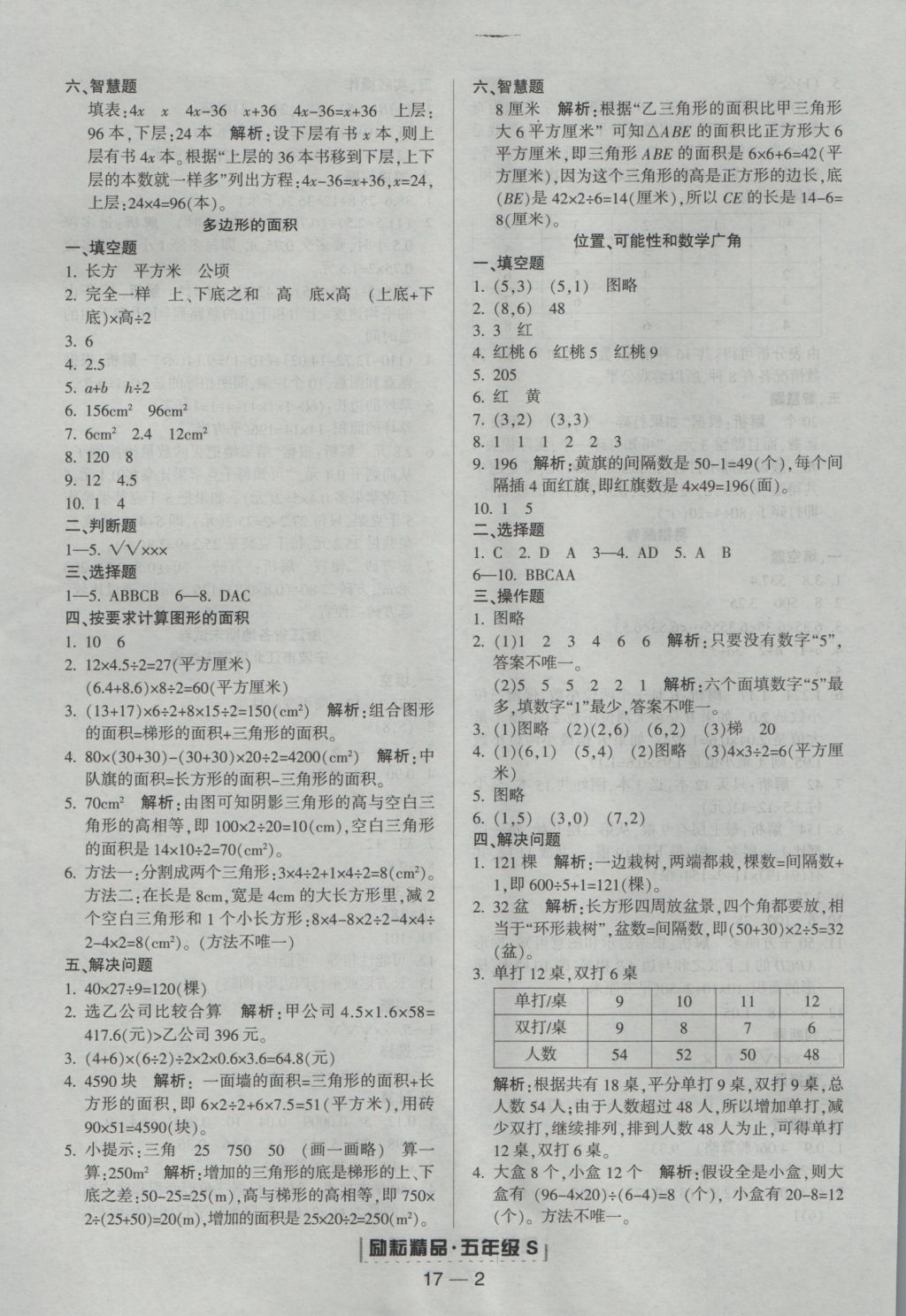 2016年勵(lì)耘書業(yè)浙江期末五年級(jí)數(shù)學(xué)上冊(cè)人教版 參考答案第2頁(yè)