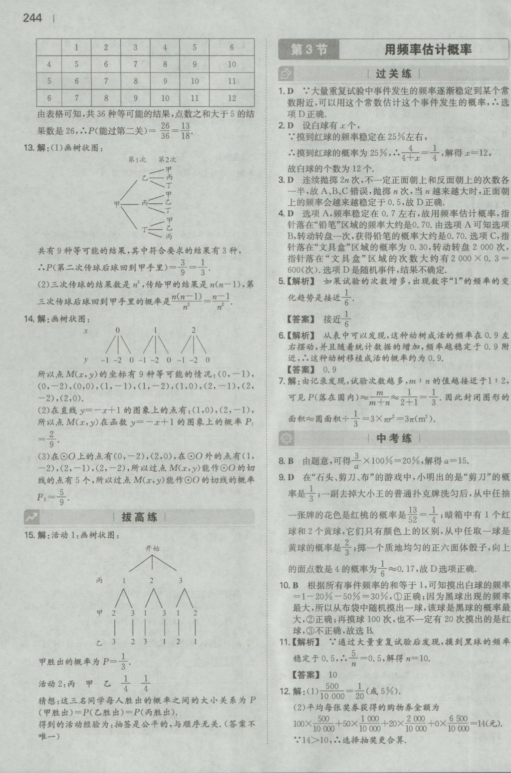 2016年一本初中數(shù)學(xué)九年級(jí)全一冊(cè)人教版 參考答案第42頁(yè)