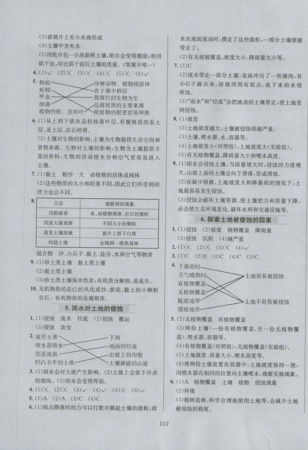 2016年小學(xué)教材全練五年級(jí)科學(xué)上冊(cè)教科版 參考答案第11頁(yè)