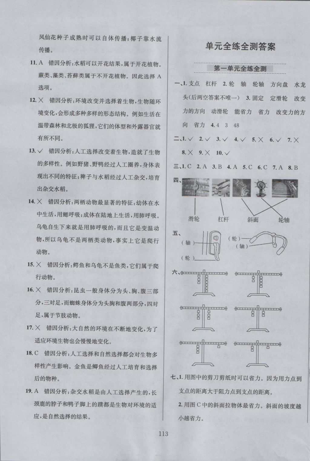 2016年小學(xué)教材全練六年級(jí)科學(xué)上冊(cè)教科版 參考答案第17頁