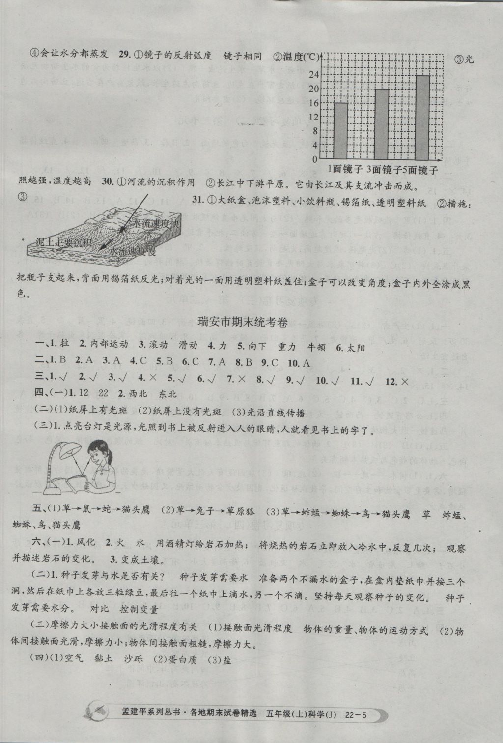 2016年孟建平各地期末試卷精選五年級(jí)科學(xué)上冊(cè)教科版 參考答案第5頁(yè)