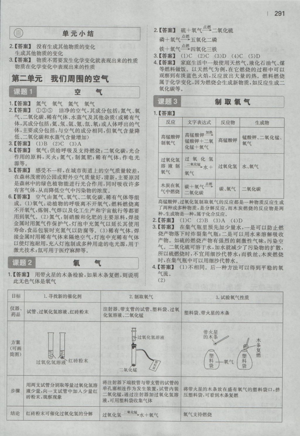 2016年一本初中化學(xué)九年級全一冊人教版 參考答案第67頁