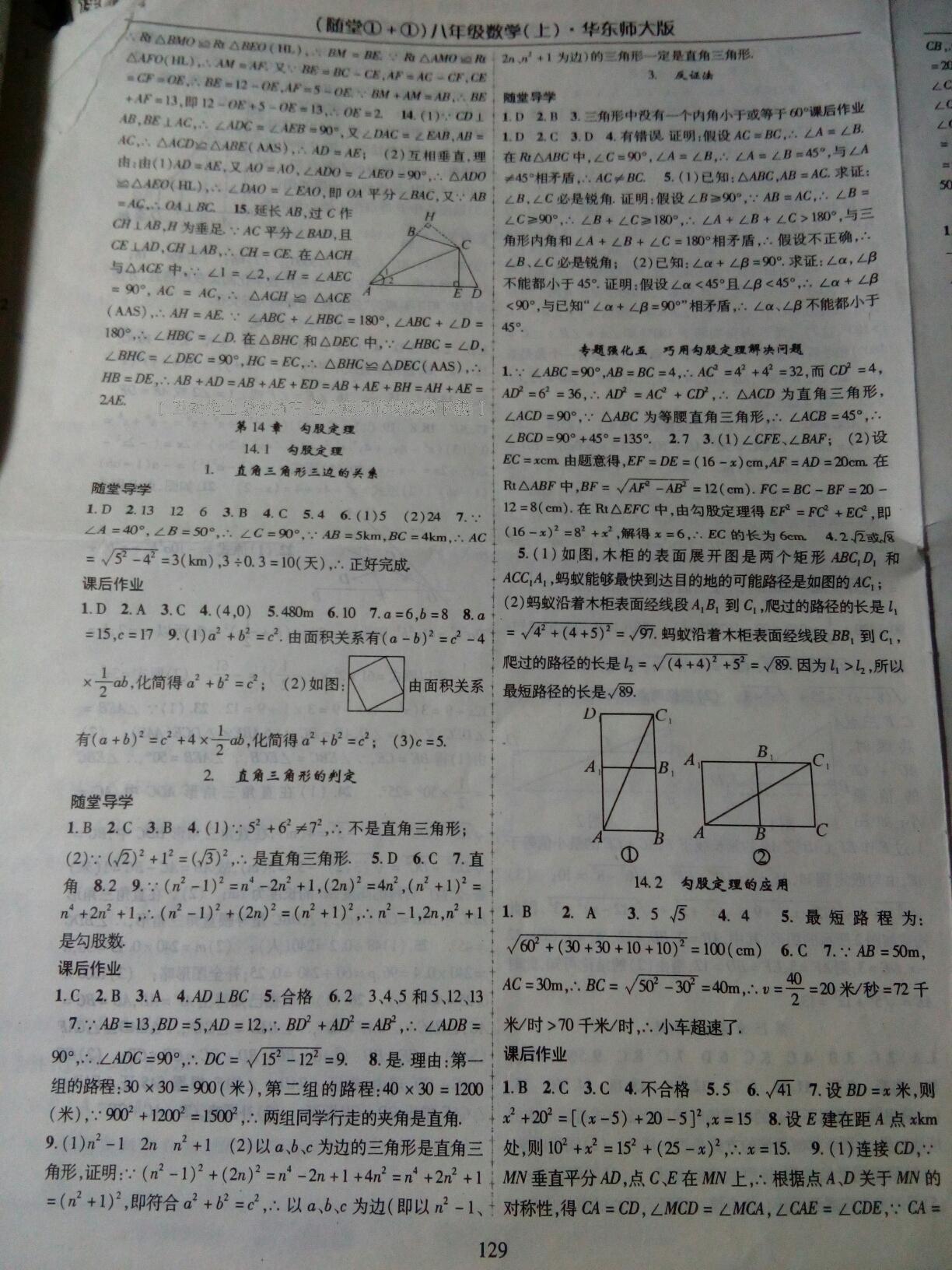 2016年随堂1加1导练八年级数学上册沪科版 第27页