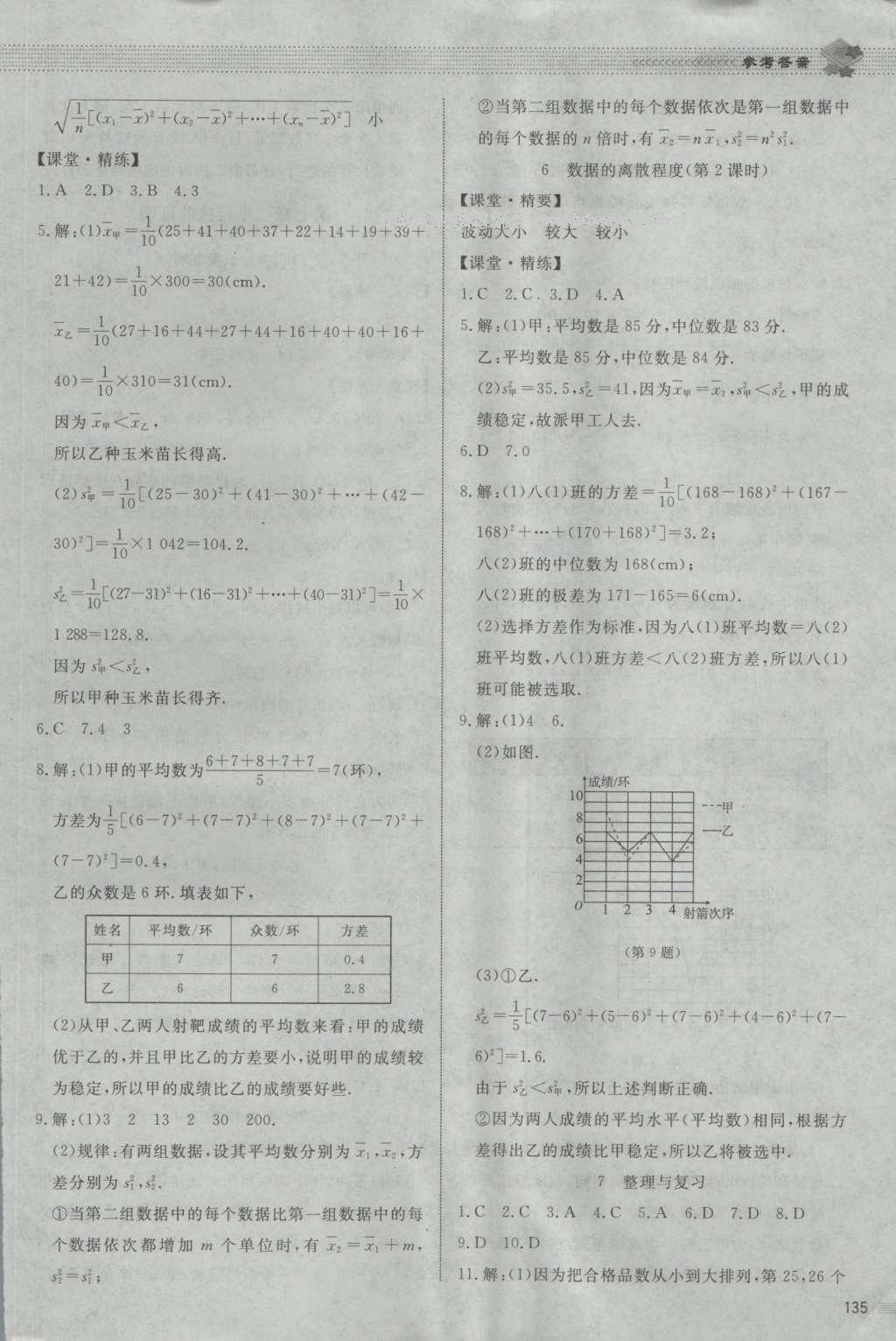 2016年課堂精練八年級數(shù)學上冊北師大版河北專用 參考答案第22頁