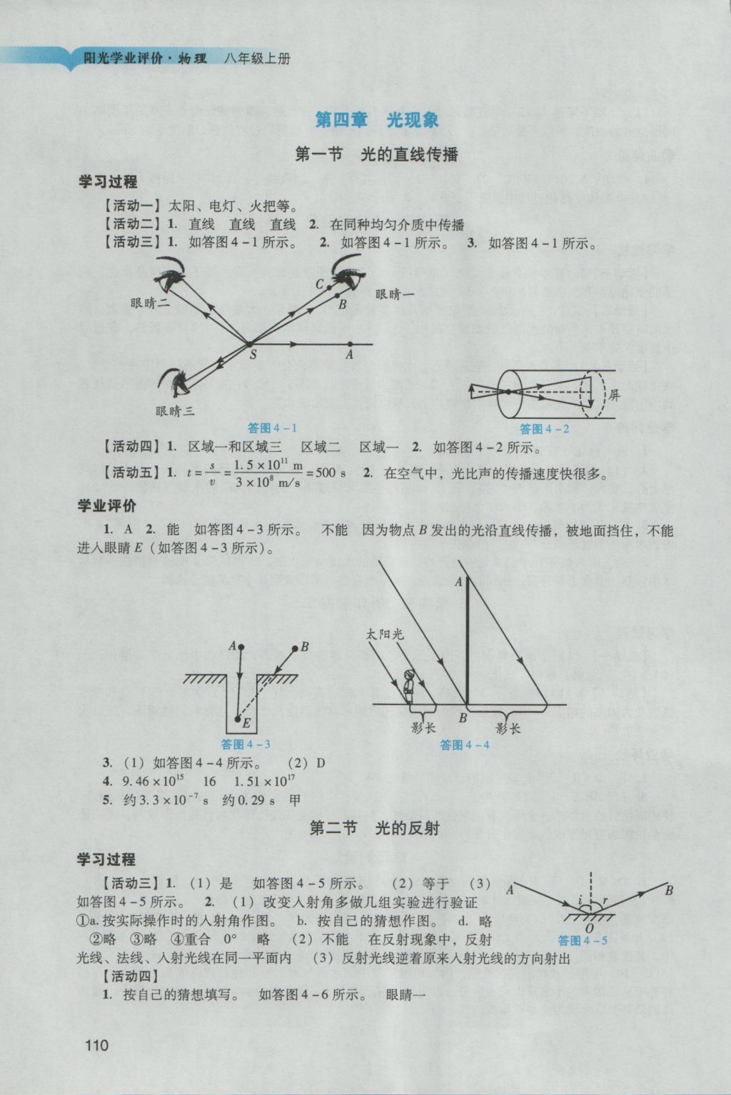 2016年陽(yáng)光學(xué)業(yè)評(píng)價(jià)八年級(jí)物理上冊(cè)人教版 參考答案第7頁(yè)