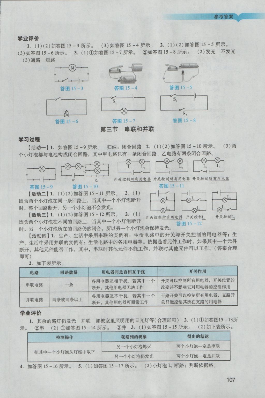 2016年陽(yáng)光學(xué)業(yè)評(píng)價(jià)九年級(jí)物理上冊(cè)人教版 參考答案第5頁(yè)