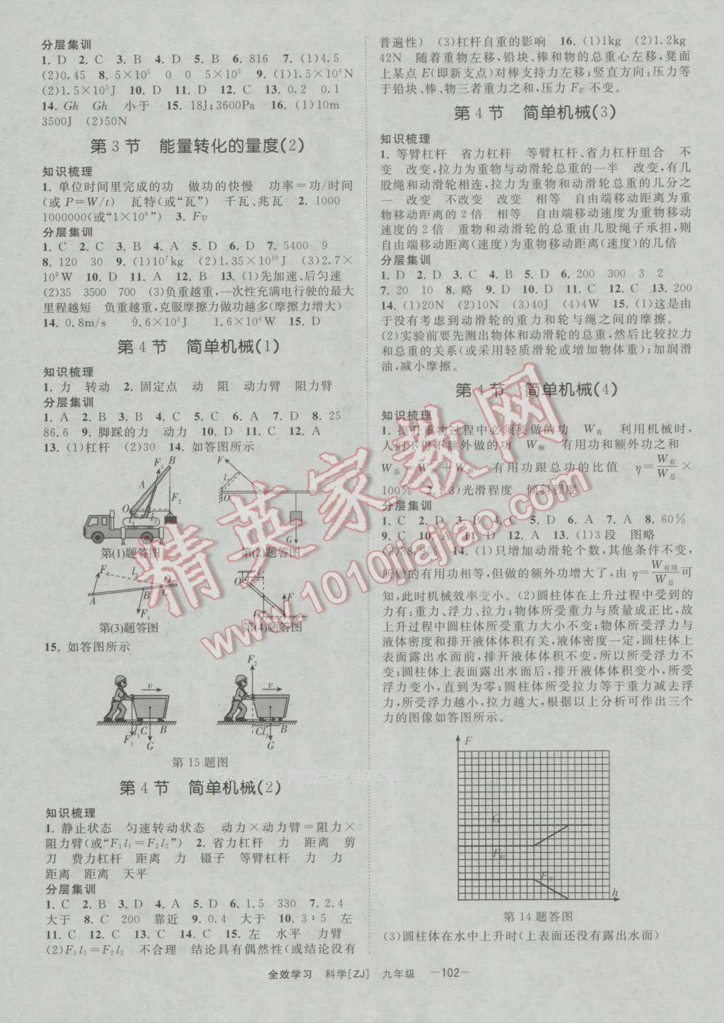 2016年全效學(xué)習(xí)九年級(jí)科學(xué)全一冊(cè)浙教版創(chuàng)新版 參考答案第22頁