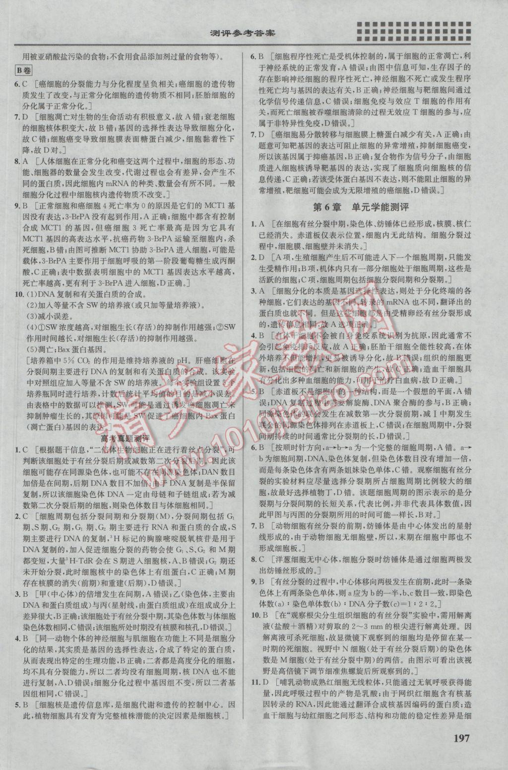2016年重難點手冊高中生物必修1人教版 參考答案第13頁