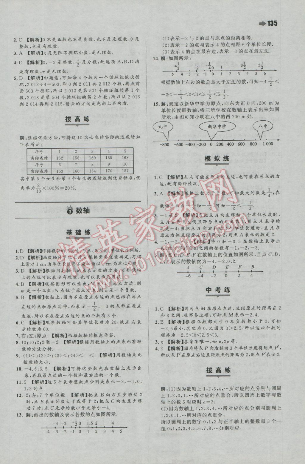 2016年一本初中數(shù)學(xué)七年級(jí)上冊(cè)蘇科版 參考答案第5頁