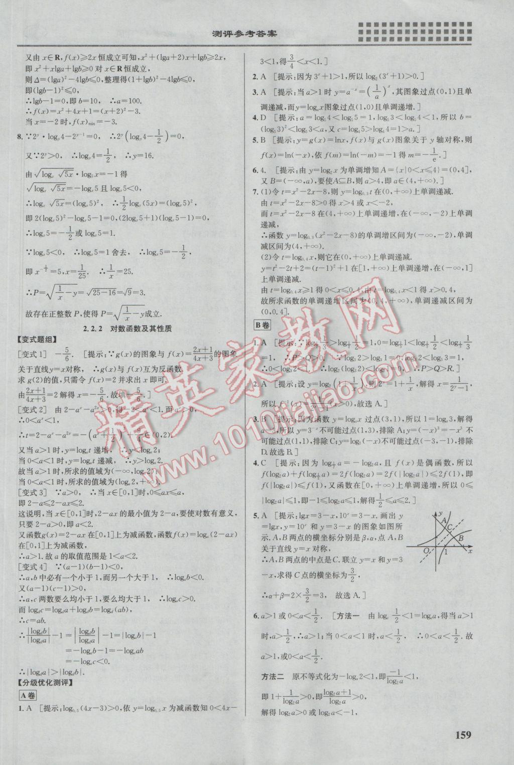 重難點手冊高中數(shù)學(xué)必修1人教A版 參考答案第14頁