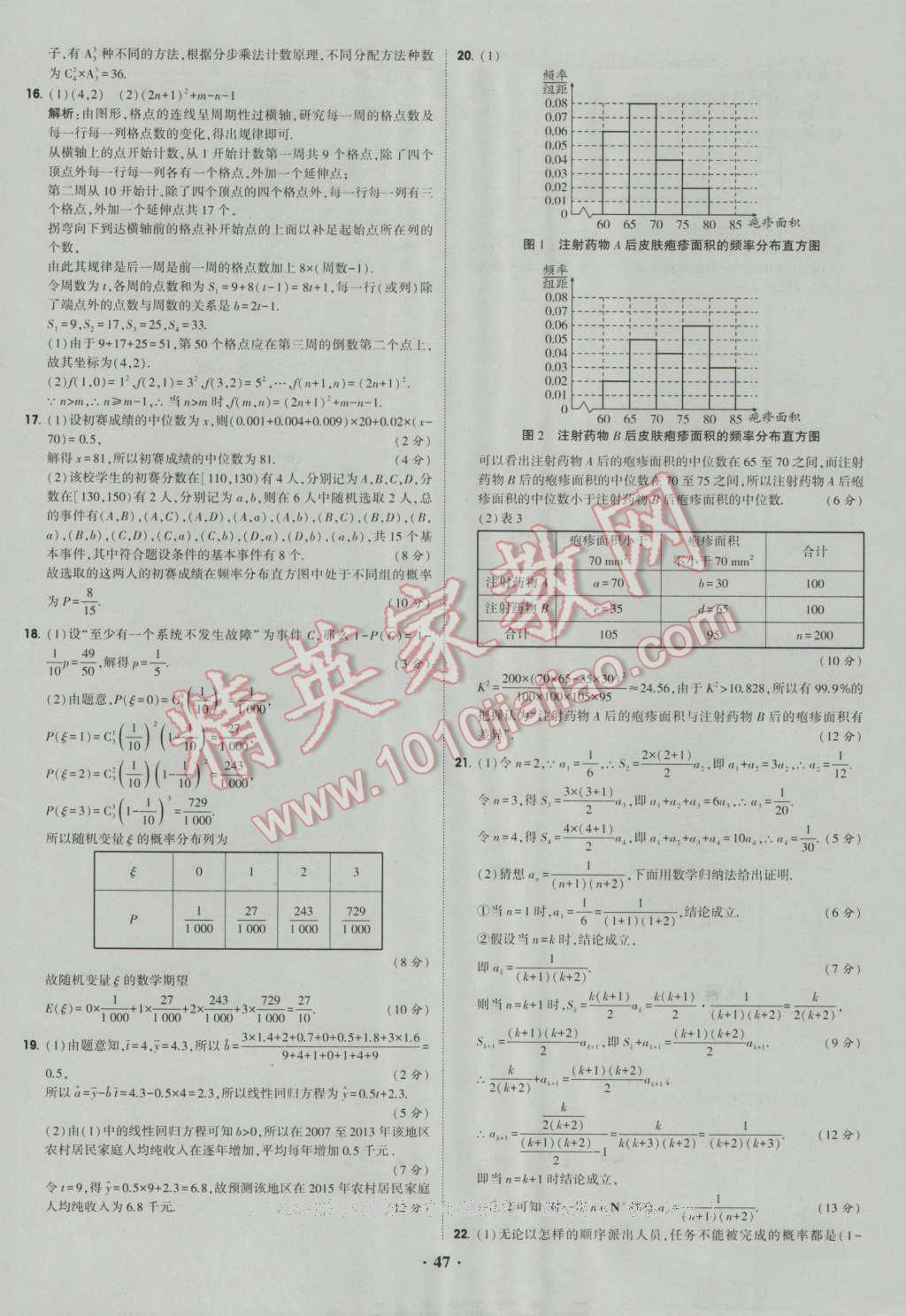 经纶学典黑白题高中数学6必修3选修1-2选修2-2选修2-3 参考答案第47页