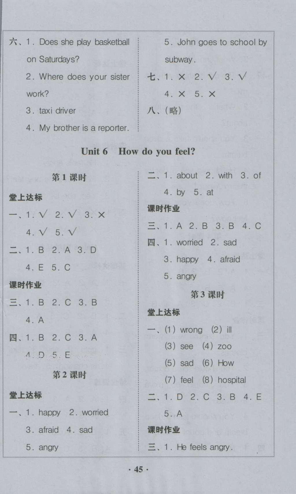 2016年家校導學六年級英語上冊人教版 參考答案第15頁