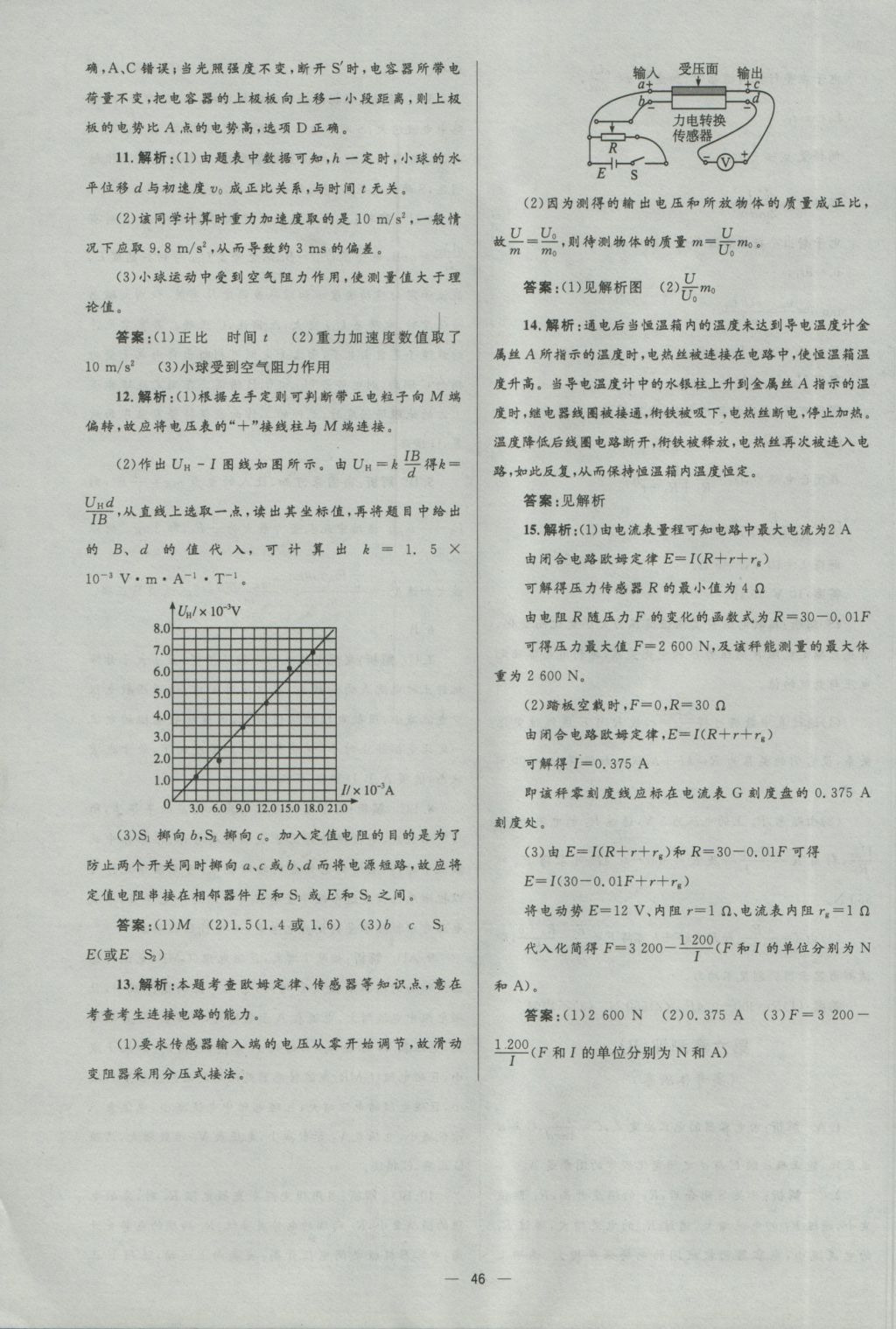 高中同步測控優(yōu)化設(shè)計(jì)物理選修3-2人教版市場版 參考答案第46頁