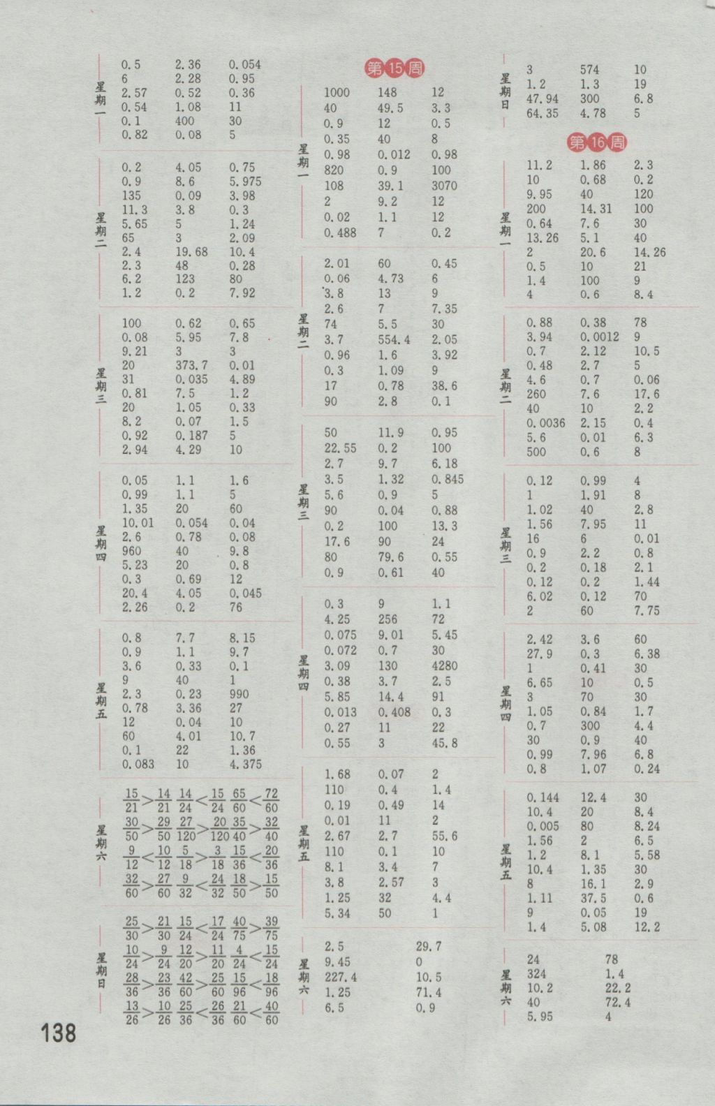 2016年通城學典計算能手五年級數(shù)學上冊北師大版 參考答案第6頁