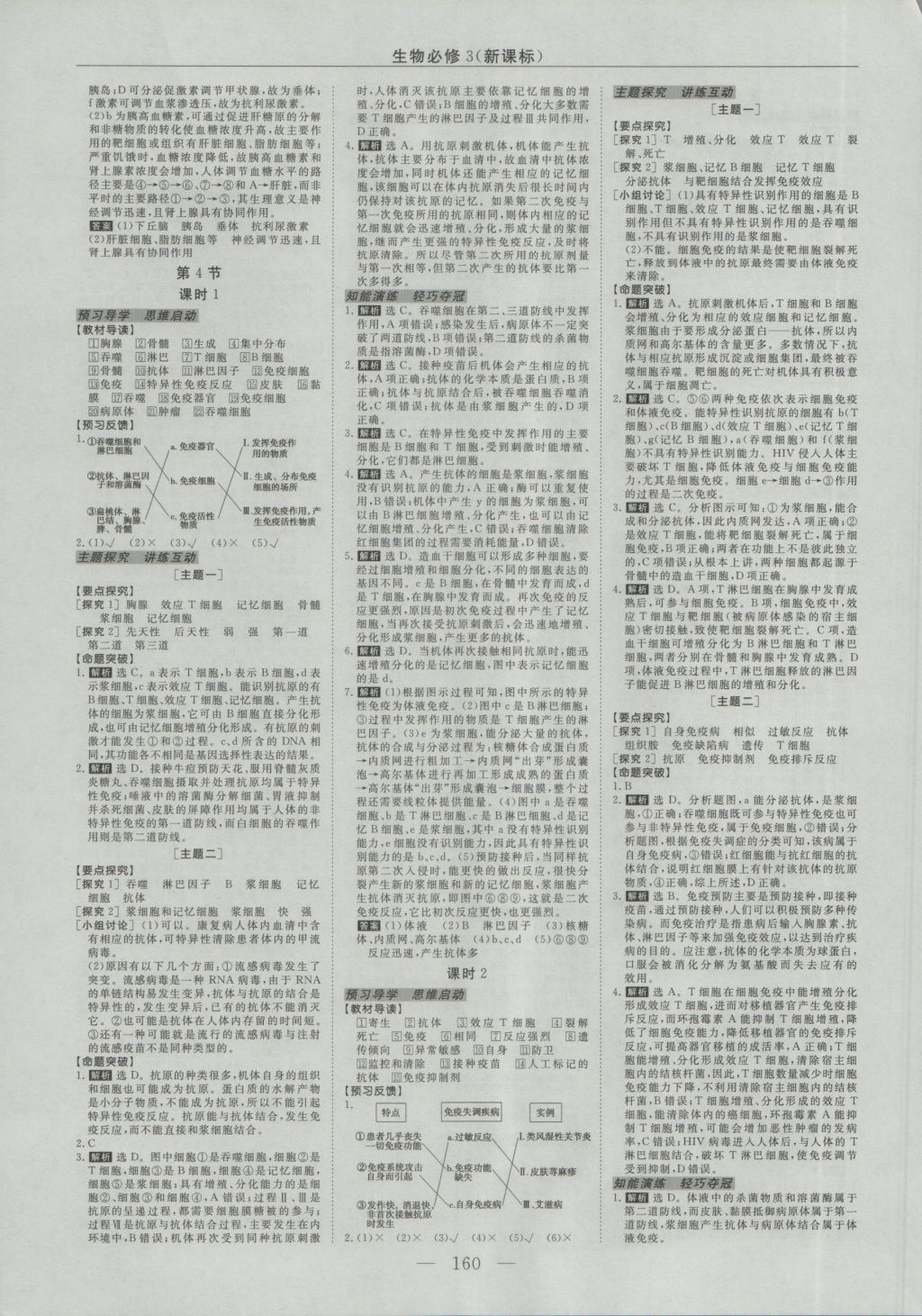 2016年高中同步創(chuàng)新課堂優(yōu)化方案生物必修3人教版 參考答案第4頁