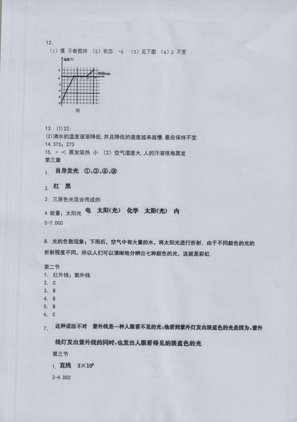 2016年補充習(xí)題八年級物理上冊蘇科版江蘇鳳凰科學(xué)技術(shù)出版社 參考答案第5頁