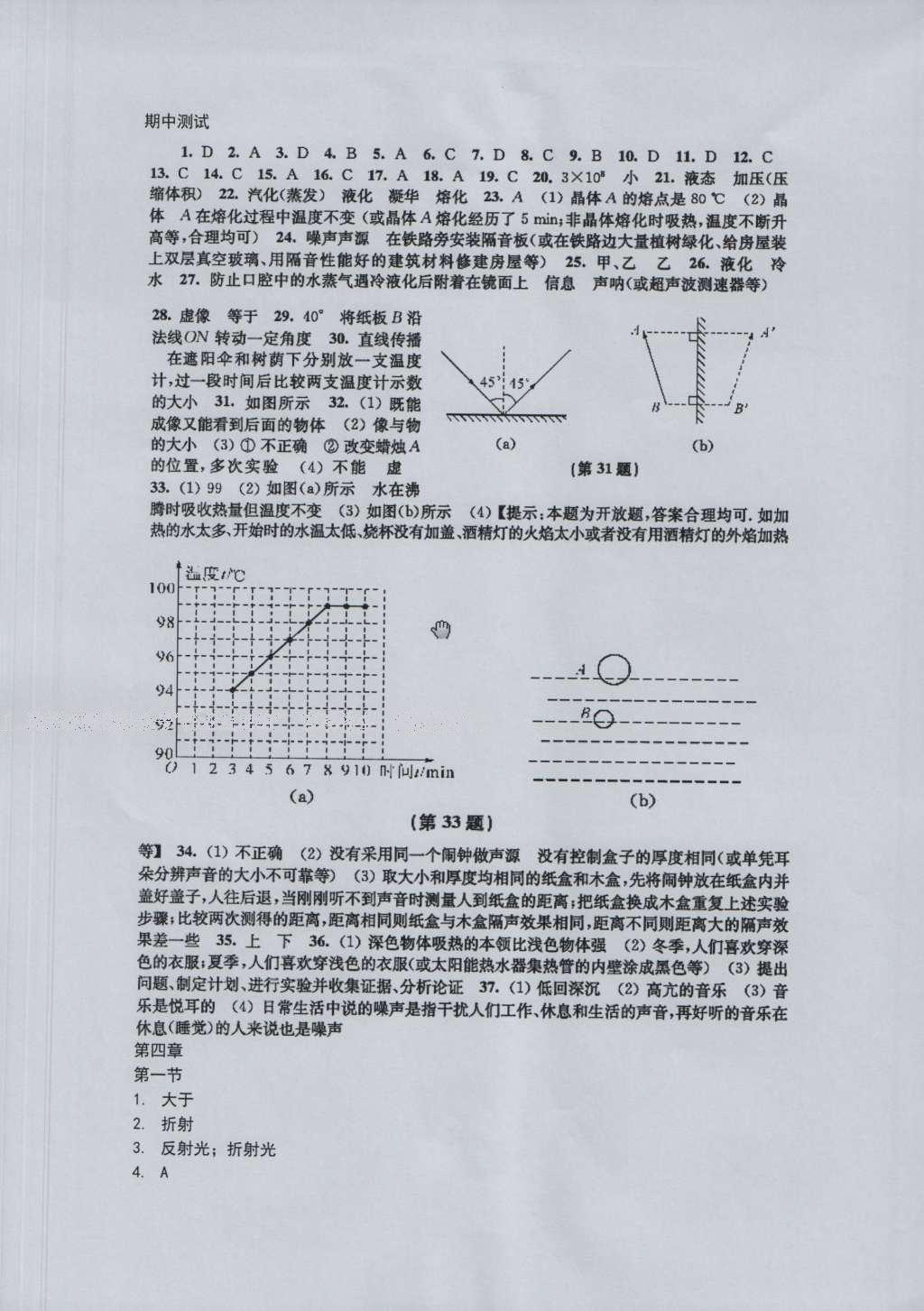 2016年補(bǔ)充習(xí)題八年級(jí)物理上冊(cè)蘇科版江蘇鳳凰科學(xué)技術(shù)出版社 參考答案第8頁(yè)