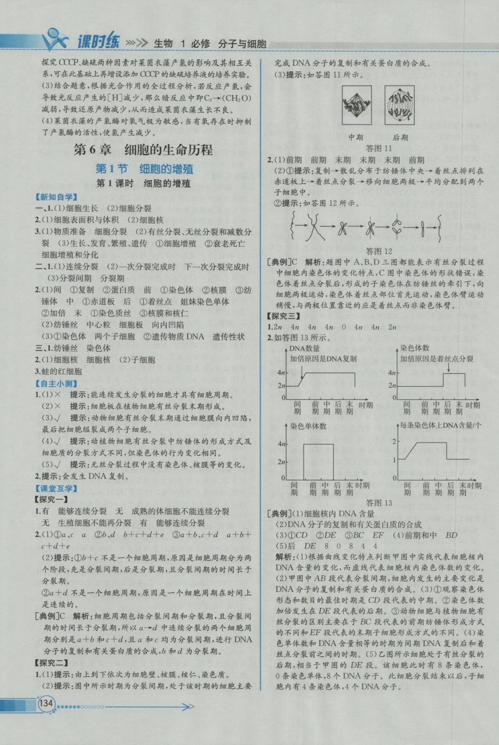 同步導(dǎo)學(xué)案課時練生物必修1人教版 參考答案第47頁