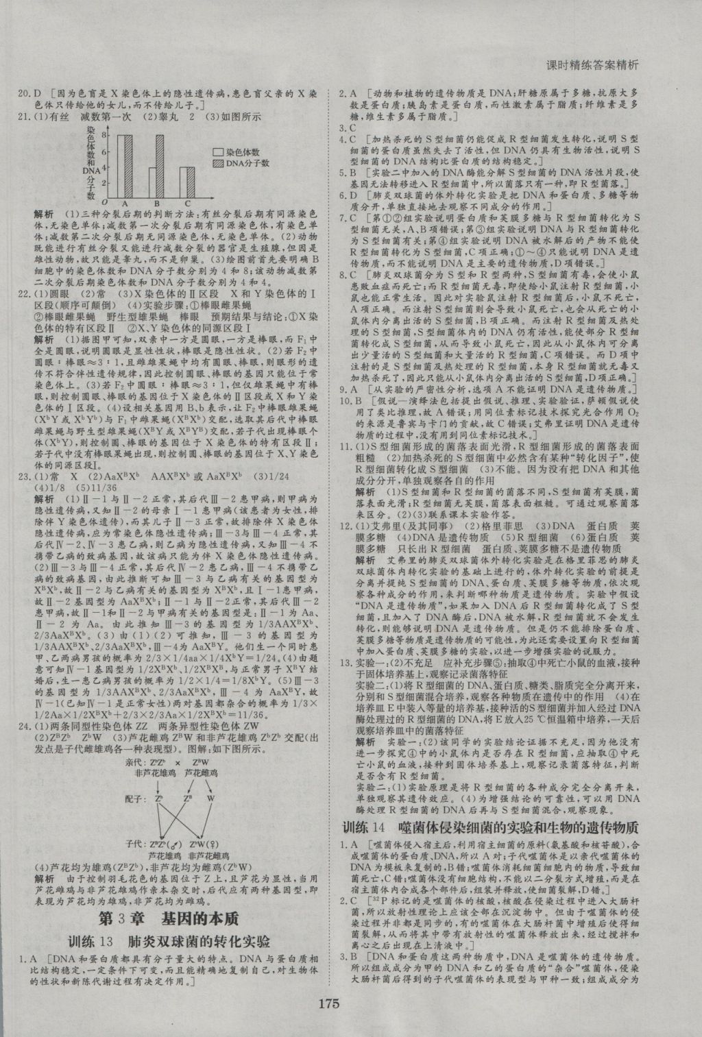 創(chuàng)新設(shè)計(jì)課堂講義生物必修2人教版 參考答案第22頁(yè)