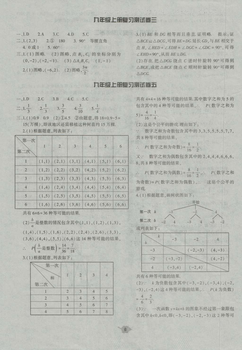 2016年基础训练九年级数学全一册人教版大象出版社 评价卷参考答案第42页