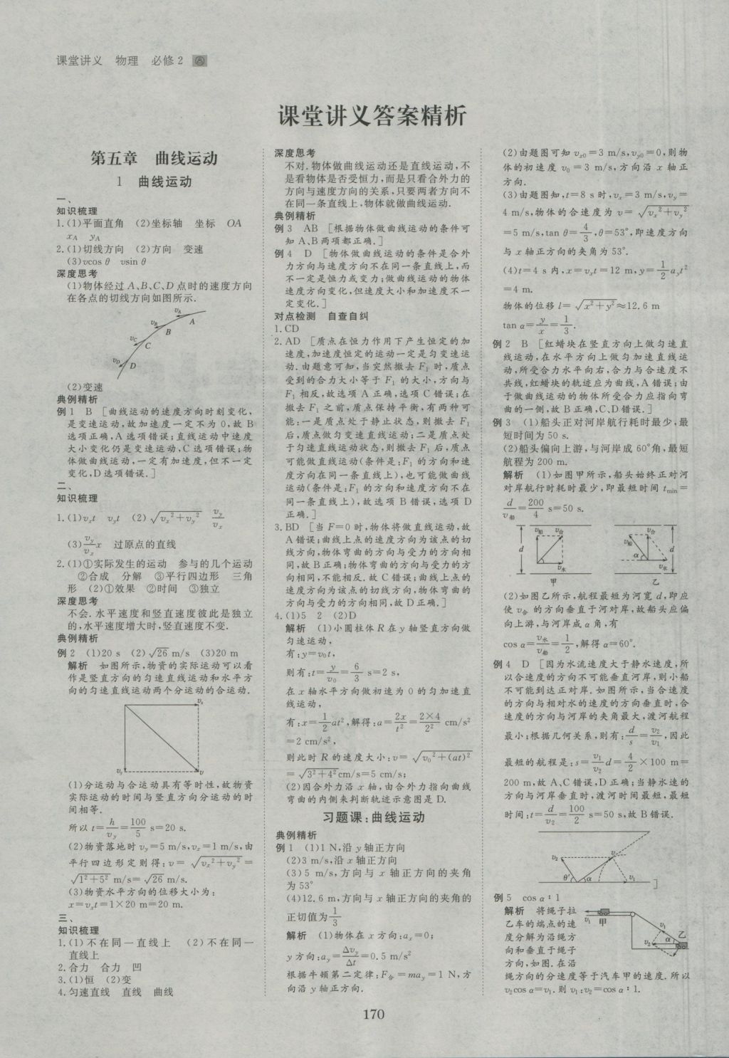 創(chuàng)新設(shè)計(jì)課堂講義物理必修2人教版 參考答案第1頁(yè)